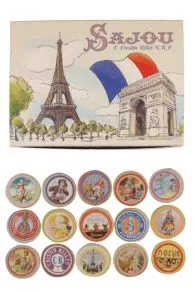 15 Bobines Bois Miniatures Boîte Sajou