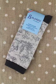 Chaussettes Toile De Jouy écru Noir 35/37 5 Chaussettes Toile De Jouy écru Noir 35/37 – Image 5