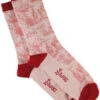 Chaussettes Toile De Jouy écru Rouge 38/40