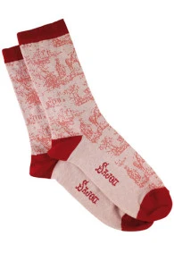 Chaussettes Toile De Jouy écru Rouge 38/40