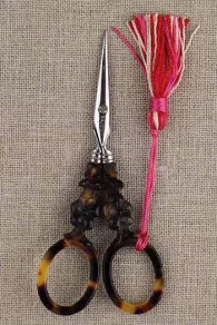 Ciseaux Broderie écaille Fleur Nécessaire Jouy Rouge
