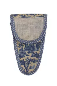 Etui Porte-ciseaux Toile Cirée Jouy Bleu - M