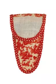 Etui Porte-ciseaux Toile Cirée Jouy Rouge - M