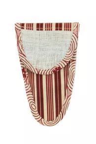 Etui Porte-ciseaux Toile Cirée Rayures Bordeaux - M
