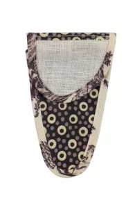 Etui Porte-ciseaux Toile Cirée Ronds Gris - M