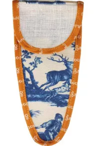Etui Porte-ciseaux Toile De Jouy Bleue-orange - XL