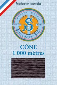 Fil Broderie Retors Du Nord Cône 2086 - Charbon