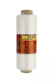 Fil Dentelle Lin Blanc Mat Fusette 24/2