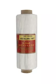 Fil Dentelle Lin Blanc Mat Fusette 45/2
