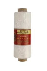 Fil Dentelle Lin Blanc Mat Fusette 60/2