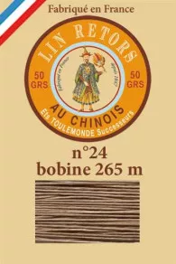 Fil Lin Glacé N° 24 Bobine 250 - Beige