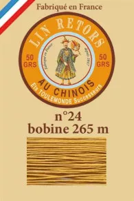 Fil Lin Glacé N° 24 Bobine 405 - Vieil Or