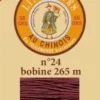 Fil Lin Glacé N° 24 Bobine 470 - Grenat