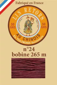 Fil Lin Glacé N° 24 Bobine 470 - Grenat