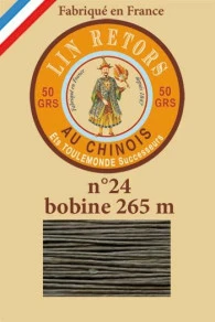 Fil Lin Glacé N° 24 Bobine 493 - Kaki Foncé