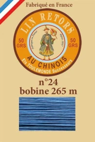 Fil Lin Glacé N° 24 Bobine 735 - Bleu Azur