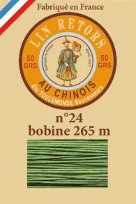 Fil Lin Glacé N° 24 Bobine 866 - Vert Vif