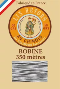 Fil Lin Glacé N°40 Grosse Bobine 115 - Gris Clair