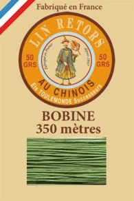 Fil Lin Glacé N°40 Grosse Bobine 866 - Vert Vif 1 Fil Lin Glacé N°40 Grosse Bobine 866 - Vert Vif