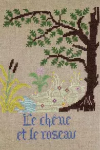 Fils Broderie Point De Croix Le Chêne Et Le Roseau