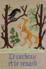 Fils Broderie Point De Croix Le Corbeau Et Le Renard