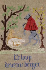 Fils Broderie Point De Croix Le Loup Devenu Berger