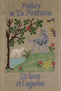 Fils Broderie Point De Croix Le Loup Et L'Agneau