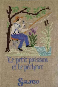 Fils Broderie Point De Croix Le Petit Poisson Et Le Pêcheur