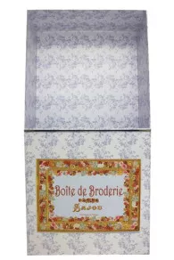 Grande Boîte Ouvrage Broderie Bleue