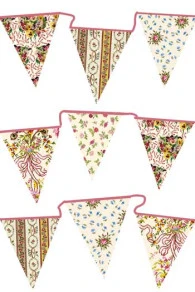 Kit Guirlande De Fanions Tissus Fleuris