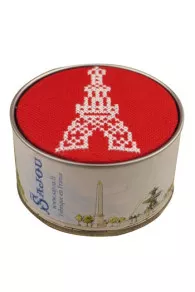 Kit Point De Croix Boîte Tour Eiffel Rouge