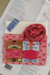 Coudre Fils Magasin -Coudre Fils Magasin kit tote bag broderie plaisirs rose 1