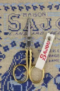 Paire De Ciseaux Broderie Festons Aurifiée