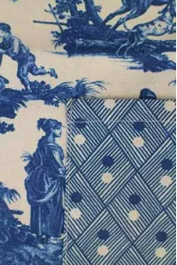 Tablier De Cuisine Toile De Jouy Bleue 4 Tablier De Cuisine Toile De Jouy Bleue – Image 4