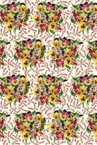 Tissu Coton Au Mètre Bouquets De Pensées