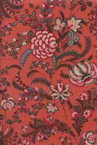 Tissu Indienne Au Mètre Fond Corail N°40