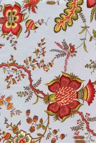 Tissu Indienne Au Mètre Fond Gris Clair N°30