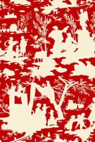 Toile De Jouy Rouge Au Mètre Motifs écrus